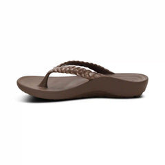 Vicki Braided Thong Sandal - Bronze Gloss