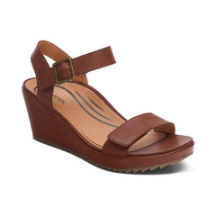 Andrea Quarter Strap Wedge - Walnut