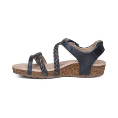Jillian Braided Quarter Strap Sandal - Navy