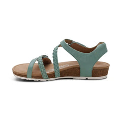 Jillian Braided Quarter Strap Sandal - Sage
