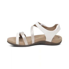 Jess Adjustable Quarter Strap Sandal - White