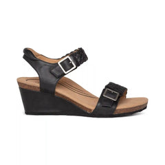 Grace Adjustable Woven Wedge - Black