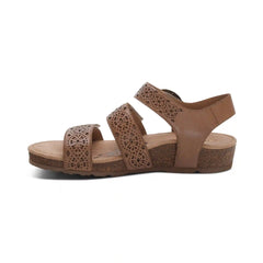 Lilly Adjustable Quarter Strap Sandal - Taupe Cutout