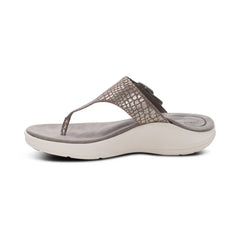 Donna Adjustable Thong Sandal - Pewter Metallic