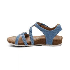 Jillian Braided Quarter Strap Sandal - Denim