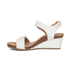 Grace Adjustable Woven Wedge - White