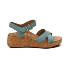 Flora Adjustable Quarter Strap Wedge - Sage