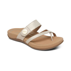 Izzy Adjustable Slide Sandal - Light Gold