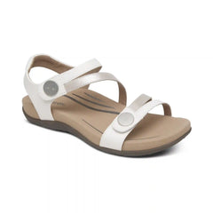 Jess Adjustable Quarter Strap Sandal - White