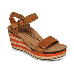 Sydney Quarter Strap Espadrille Wedge - Cognac