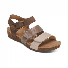 Lilly Adjustable Quarter Strap Sandal - Taupe