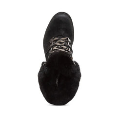 Brooklyn Fur Lace-Up Boot - Black