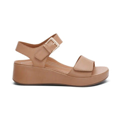 Ariel Adjustable Quarter Strap Wedge - Sand