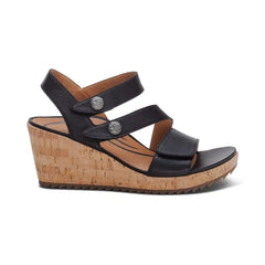 Madelyn Quarter Strap Wedge - Black