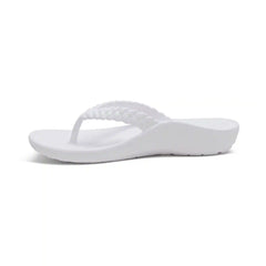 Vicki Braided Thong Sandal - White Gloss