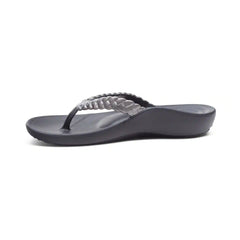 Vicki Braided Thong Sandal - Pewter Gloss