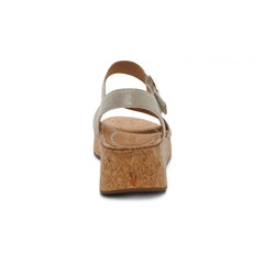 Flora Adjustable Quarter Strap Wedge - Champagne