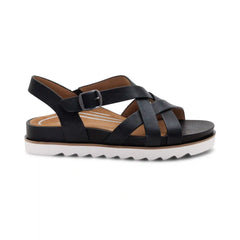 Carmen Cross Band Adjustable Sandal - Black
