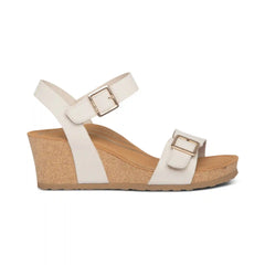 Lexa Quarter Strap Wedge - Ivory
