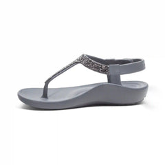 Skyler Thong Sandal - Pewter Embellished