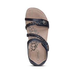 Jillian Braided Quarter Strap Sandal - Navy