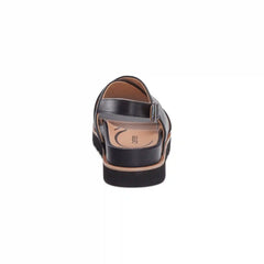 Thea Back Strap Cork Flat Sandal - Black