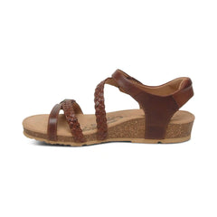 Jillian Braided Quarter Strap Sandal - Walnut