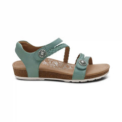 Jillian Braided Quarter Strap Sandal - Sage