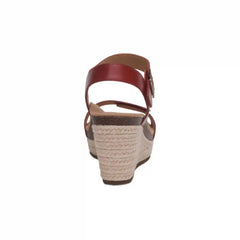 Sydney Quarter Strap Espadrille Wedge - Red