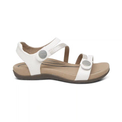 Jess Adjustable Quarter Strap Sandal - White