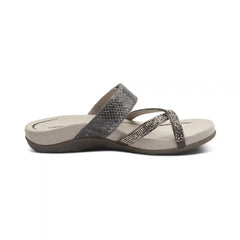 Izzy Adjustable Slide Sandal - Pewter Sparkle