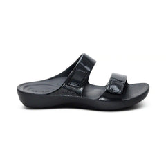 Kaia Two Band Slide - Black Gloss