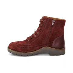Margot Lace-Up Boot - Dark Red