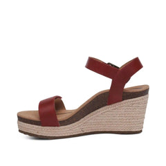 Sydney Quarter Strap Espadrille Wedge - Red