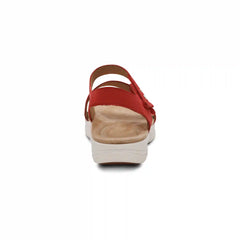 Savannah Adjustable Quarter Strap Sandal - Red