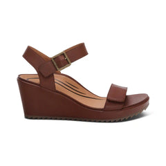 Andrea Quarter Strap Wedge - Walnut