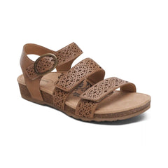 Lilly Adjustable Quarter Strap Sandal - Taupe Cutout