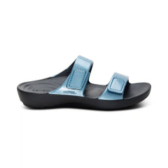 Kaia Two Band Slide - Blue Pearlized