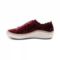 Charlotte Lace-Up Sneaker - Burgundy Velvet
