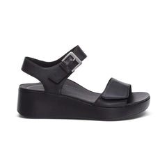 Ariel Adjustable Quarter Strap Wedge - Black