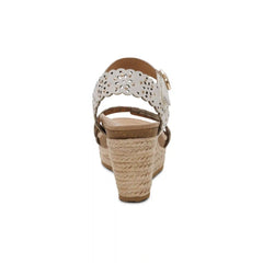 Sydney Quarter Strap Espadrille Wedge - Ivory Cutout