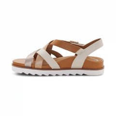 Carmen Cross Band Adjustable Sandal - Champagne Multi