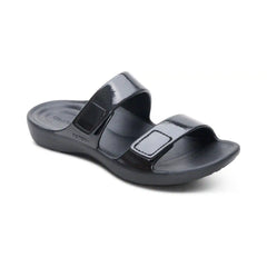 Kaia Two Band Slide - Black Gloss