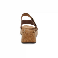 Flora Adjustable Quarter Strap Wedge - Brown