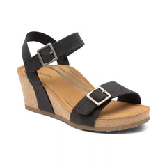 Lexa Quarter Strap Wedge - Black