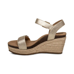 Sydney Quarter Strap Espadrille Wedge - Champagne