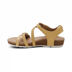 Jillian Braided Quarter Strap Sandal - Butter