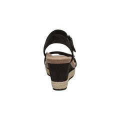 Sydney Quarter Strap Espadrille Wedge - Black