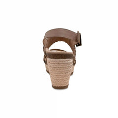 Summer Woven Quarter Strap Wedge - Taupe