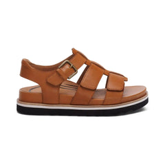 Romy Quarter Strap Cork Flat Sandal - Ginger